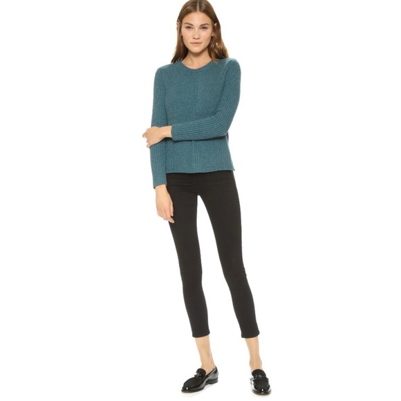Madewell Sophia Heather Spruce Ribbed Sweater Size Small - Picture 3 of 13
